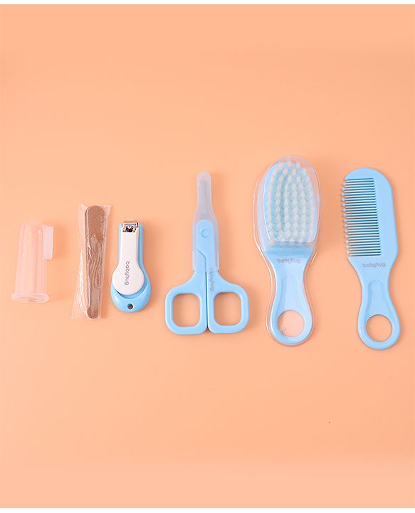 Babyhug Grooming Kit Blue - 7 Pieces - L 19 x B 18.5 x H 2 cm Blue