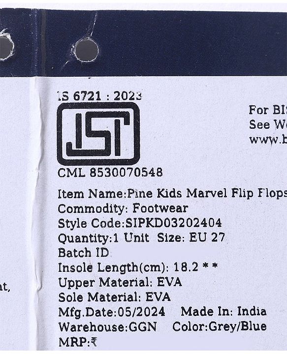 Pine Kids Marvel Slip On Flip Flops Spiderman Design - Black & Red