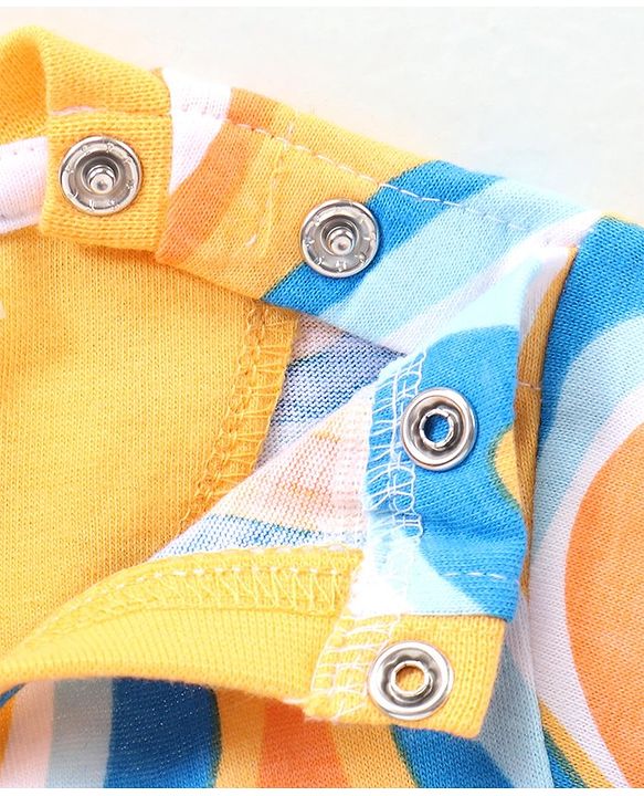 Babyhug Cotton Knit Half Sleeves Text & Marble Printed T-Shirt & Shorts Set - Multicolour