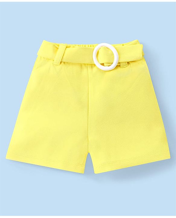 Babyhug Knit Sleeveless Co-Ord Set Solid Color - Yellow