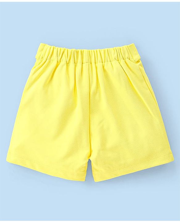 Babyhug Knit Sleeveless Co-Ord Set Solid Color - Yellow