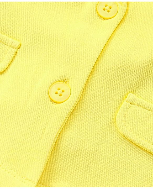 Babyhug Knit Sleeveless Co-Ord Set Solid Color - Yellow