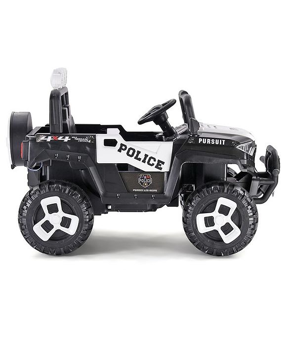 Babyhug RANGER 4X4 Battery Operated Ride On Jeep with Music & LED Lights - Black| Forward & Reverse Drive| Wide Comfortable Seat| Rechargeable Battery| Remote Control| Pre-loaded Music with USB & AUX| Easy to Assemble| Wide Comfortable Seat| Easy to