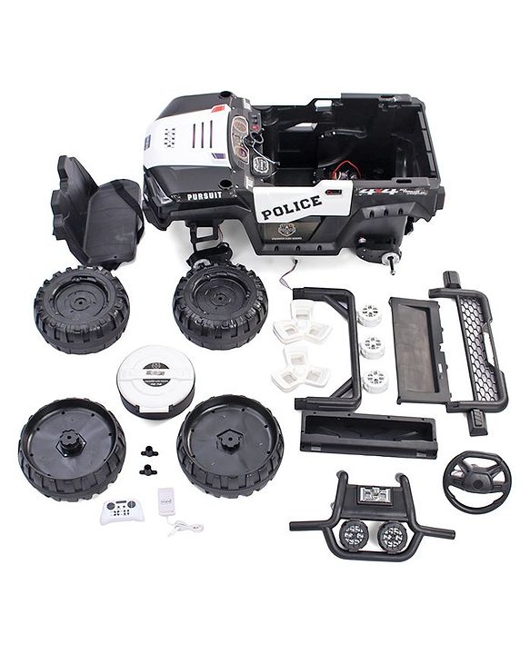 Babyhug RANGER 4X4 Battery Operated Ride On Jeep with Music & LED Lights - Black| Forward & Reverse Drive| Wide Comfortable Seat| Rechargeable Battery| Remote Control| Pre-loaded Music with USB & AUX| Easy to Assemble| Wide Comfortable Seat| Easy to