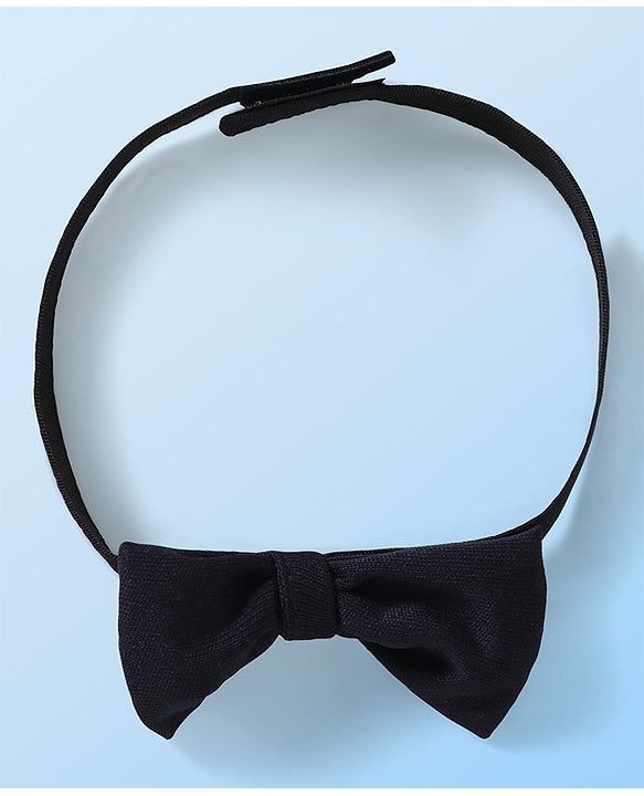 Babyhug Half Sleeves Checks Attached Waist Coat Shirt & Shorts Set with Bow  - White & Black