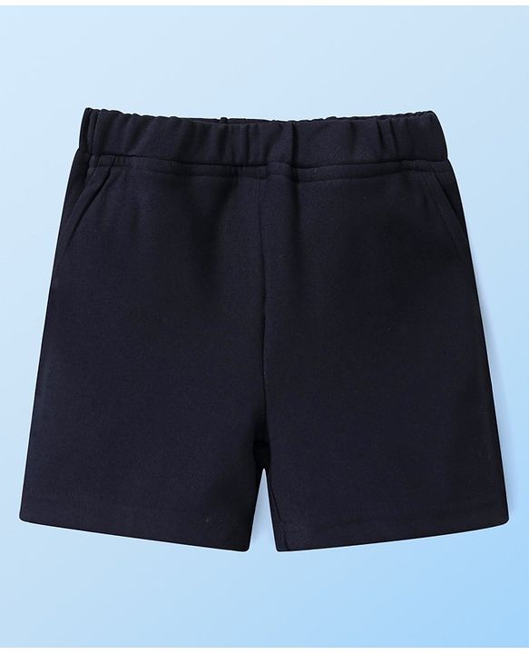Babyhug Half Sleeves Checks T-Shirts with Shorts Set - Navy Blue