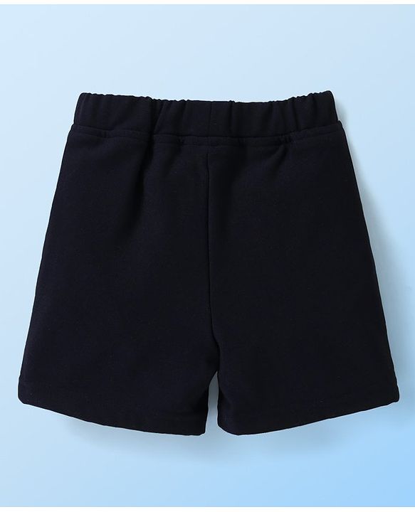 Babyhug Half Sleeves Checks T-Shirts with Shorts Set - Navy Blue