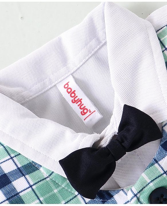 Babyhug Half Sleeves Checks T-Shirts with Shorts Set - Navy Blue