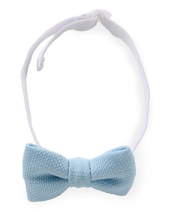 Babyhug Knit Full Sleeves Printed Party Shirt & Trousers with Cap Bow & Suspender - Light Blue