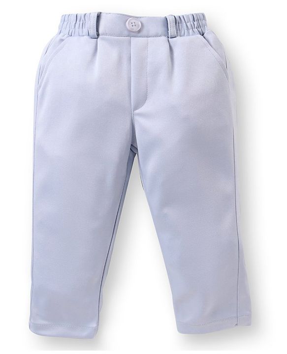 Babyhug Knit Full Sleeves Printed Party Shirt & Trousers with Cap Bow & Suspender - Navy Blue & Grey