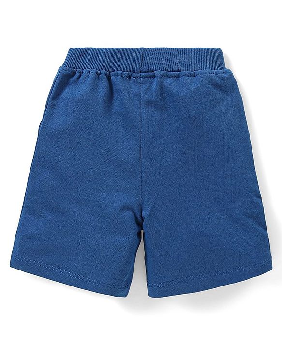 Babyhug Single Jersey Knit Half Sleeves T-Shirt & Shorts Set Ship Print - Blue