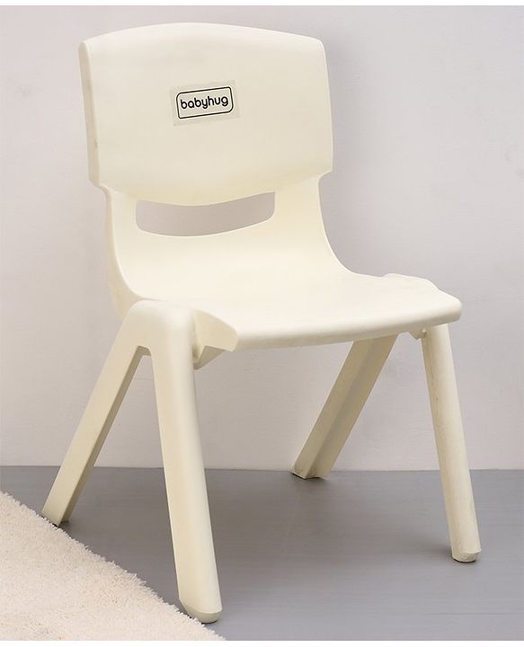 Babyhug Strong and Durable  Plastic School Study Chair Medium Size - White
