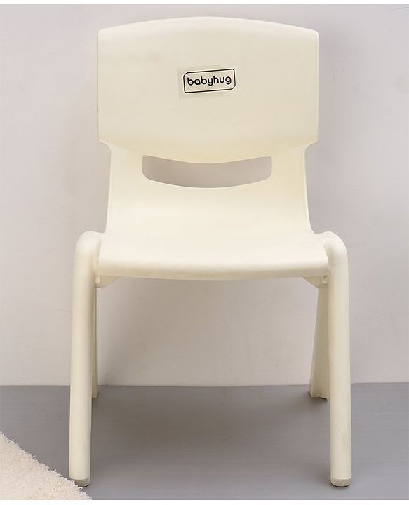 Babyhug Strong and Durable  Plastic School Study Chair Medium Size - White