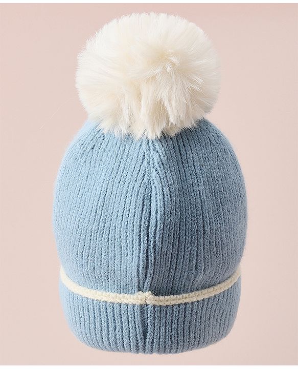 Babyhug Woollen Cap with Dino Design - Blue