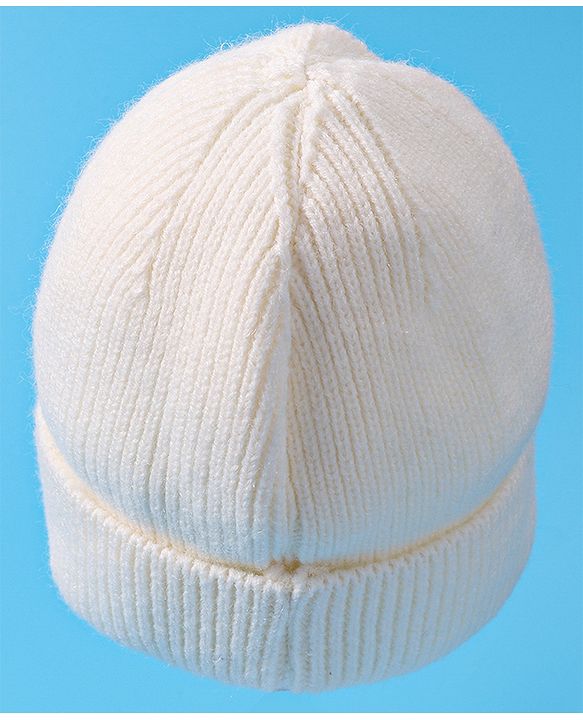 Babyhug Woollen Cap & Muffler Set with Heart Design - White