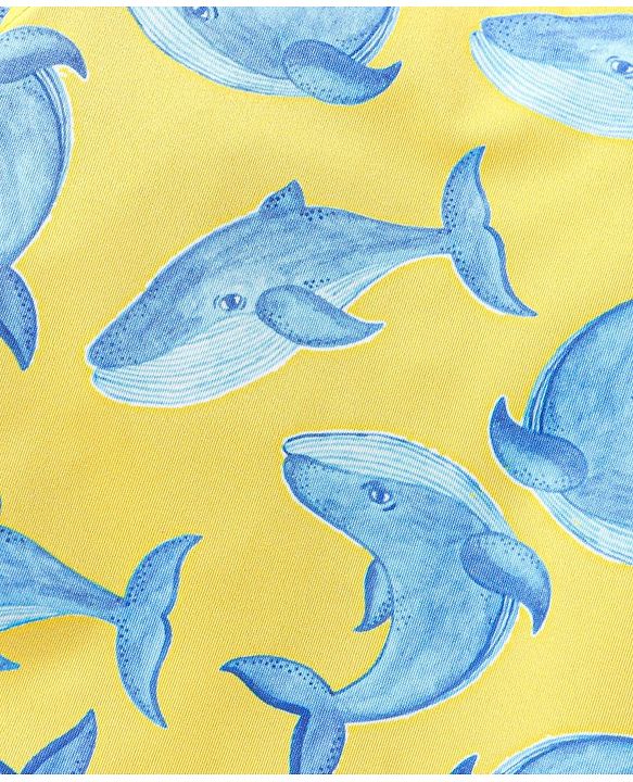 Babyhug Full Sleeves Legged Swimsuit Dolphin Print - Yellow