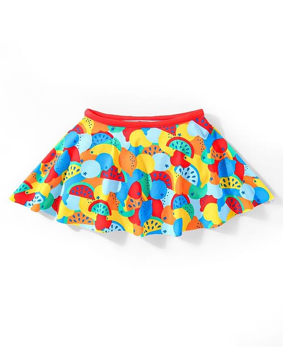 Babyhug Sleeveless  Two Piece Swimsuit with Fruit Print - Multicolour
