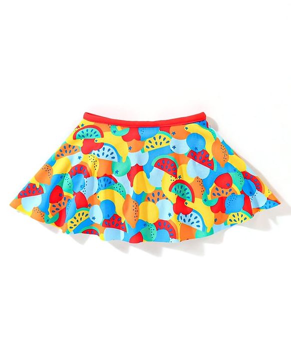 Babyhug Sleeveless  Two Piece Swimsuit with Fruit Print - Multicolour