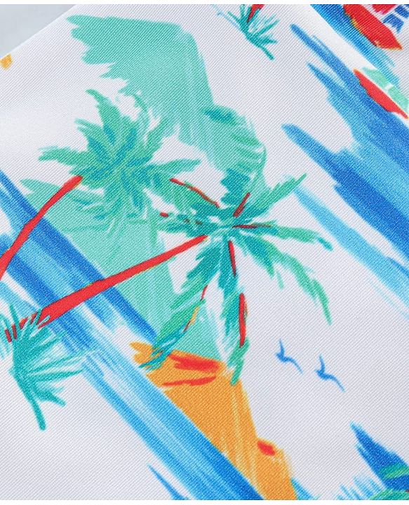 Babyhug Tropical Printed Swimming Trunk - White