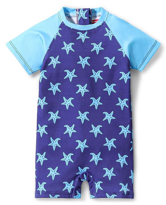 Babyhug Sleeveless Frock Swimsuit Bow Appliques -Black main image 0