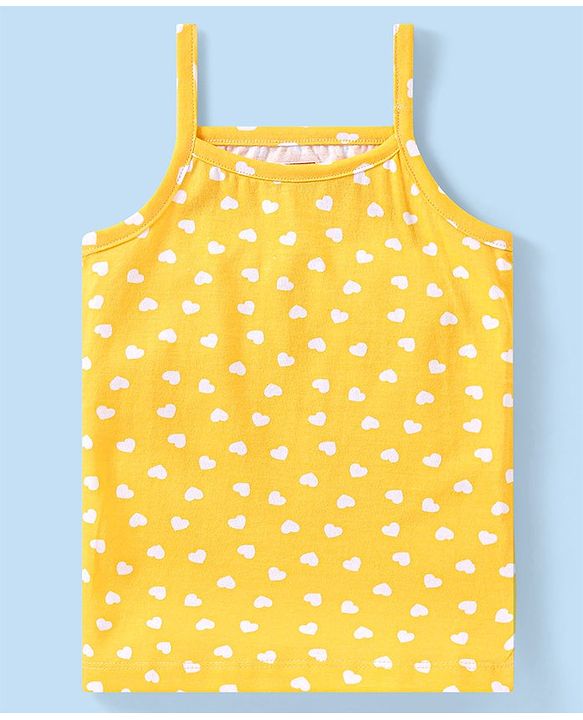 Babyhug 100% Cotton Sleeveless Slips Pack of 3 - Red & Yellow
