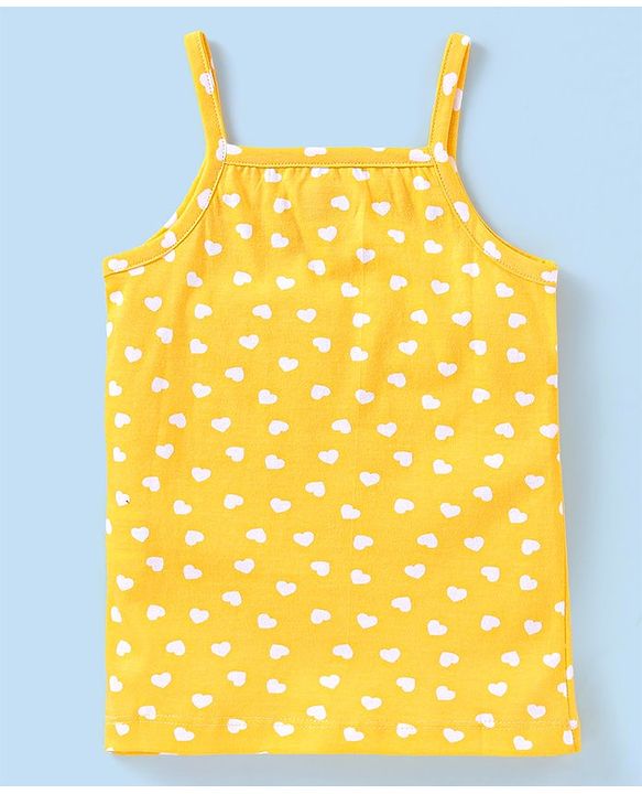 Babyhug 100% Cotton Sleeveless Slips Pack of 3 - Red & Yellow