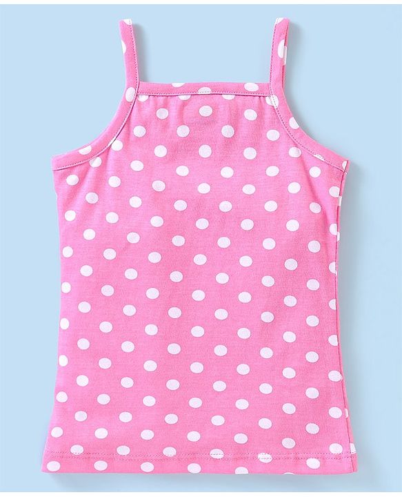 Babyhug 100% Cotton Sleeveless Slips With Floral & Rainbow Print Pack Of 3 - White Pink & Navy Blue