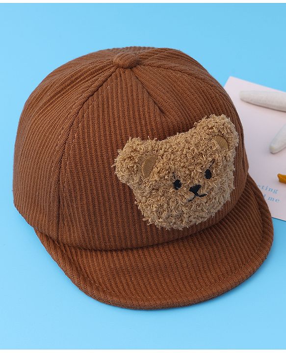 Babyhug Baseball Cap With Bear Applique - Brown