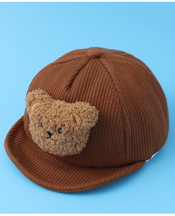 Babyhug Baseball Cap With Bear Applique - Brown