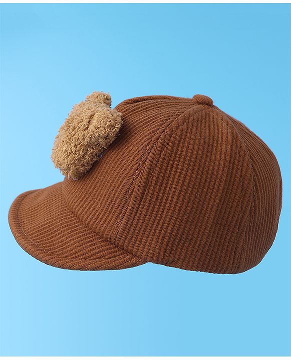 Babyhug Baseball Cap With Bear Applique - Brown