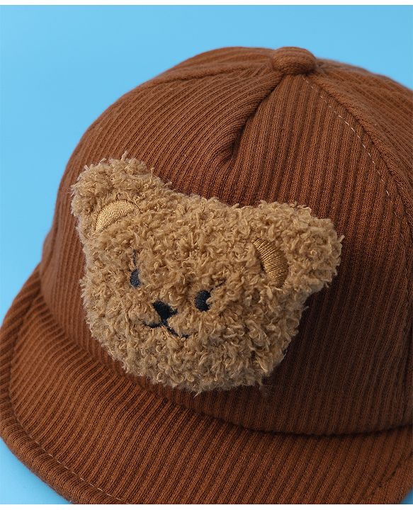 Babyhug Baseball Cap With Bear Applique - Brown