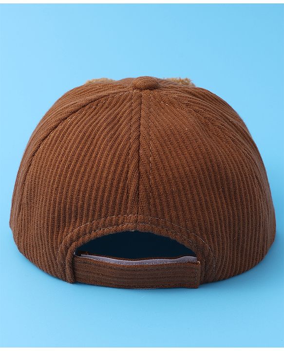 Babyhug Baseball Cap With Bear Applique - Brown