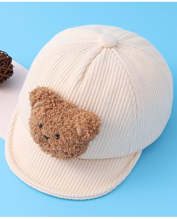 Babyhug Baseball Cap With Bear Applique - Brown