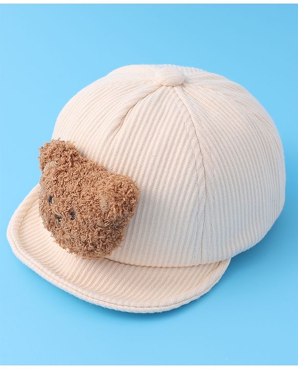 Babyhug Baseball Cap With Bear Applique - Brown