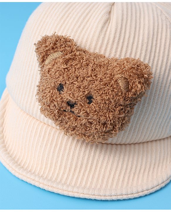 Babyhug Baseball Cap With Bear Applique - Brown