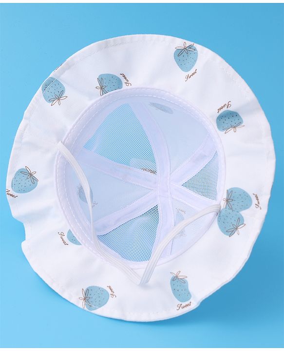 Babyhug Bucket Hat Strawberry Print - Blue