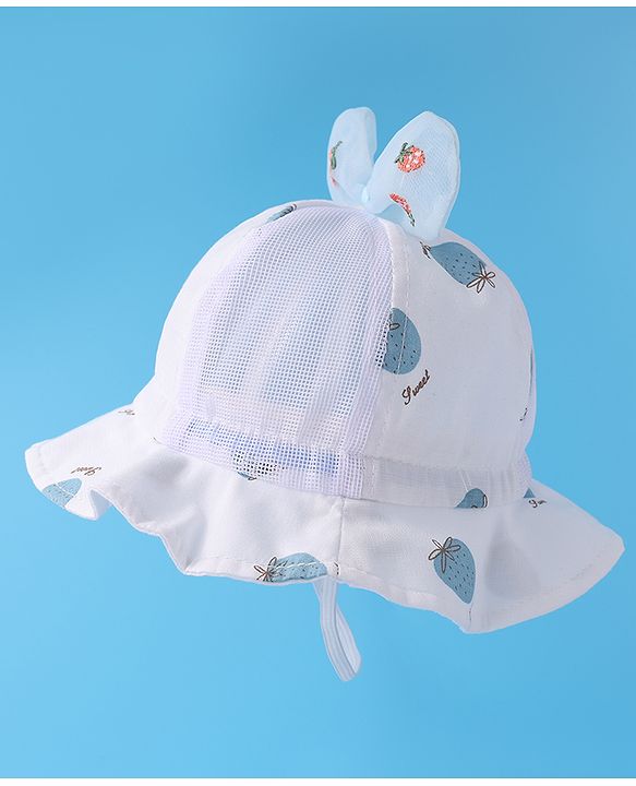 Babyhug Bucket Hat Strawberry Print - Blue