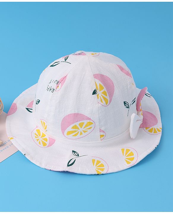 Babyhug Bucket Hat Fruits Print - Pink