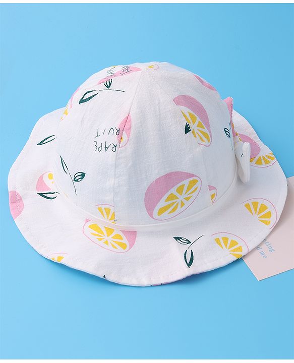 Babyhug Bucket Hat Fruits Print - Pink