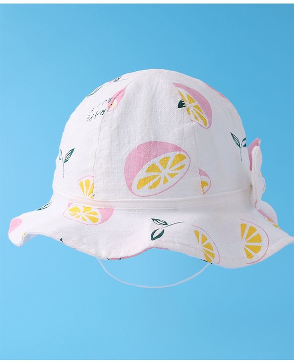 Babyhug Bucket Hat Fruits Print - Pink