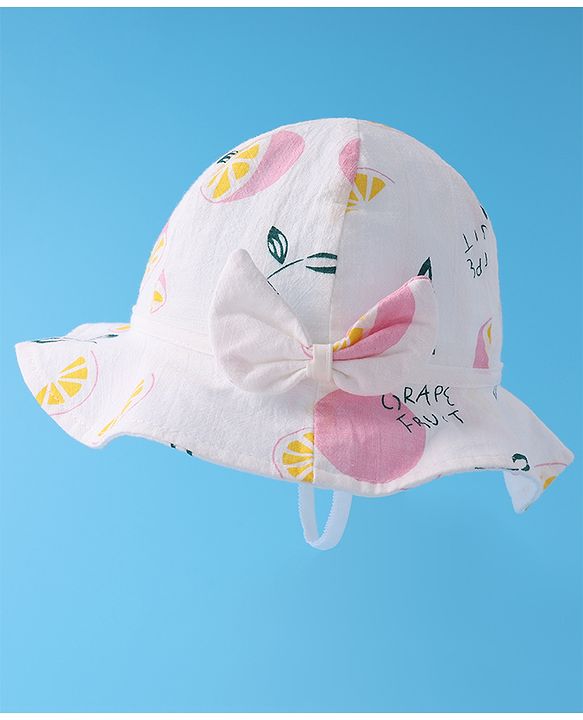 Babyhug Bucket Hat Fruits Print - Pink