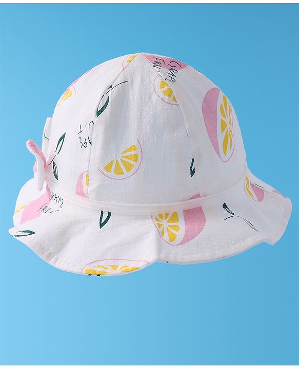 Babyhug Bucket Hat Fruits Print - Pink