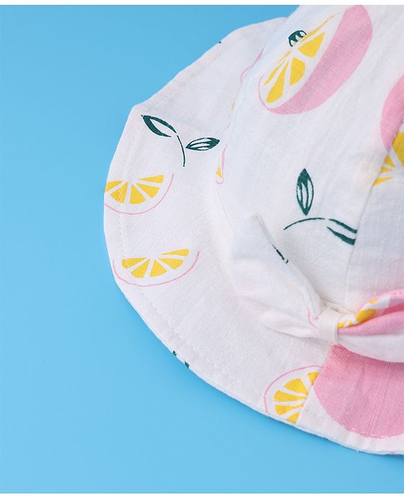 Babyhug Bucket Hat Fruits Print - Pink