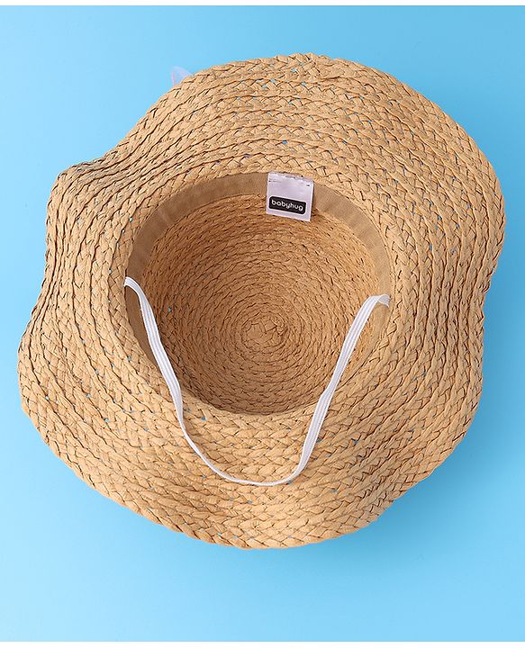 Babyhug Straw Hat with Bow -Brown