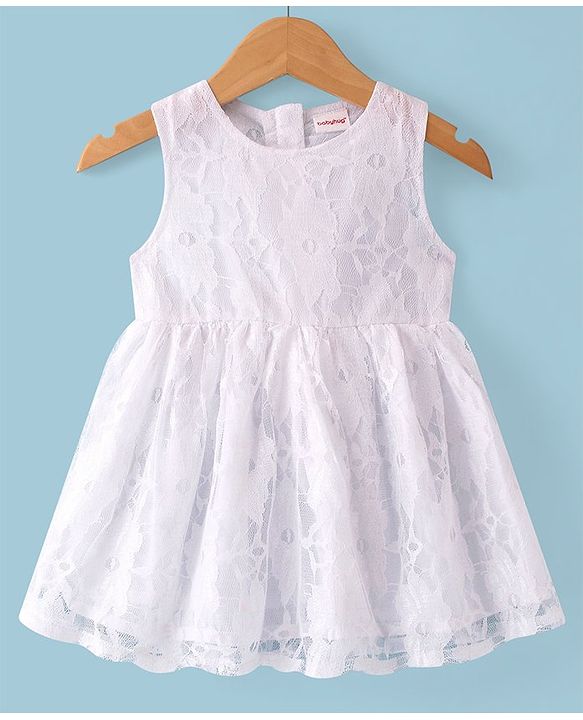 Babyhug Woven Frock with Three Fourth Sleeves Jacket Floral Applique - Navy Blue