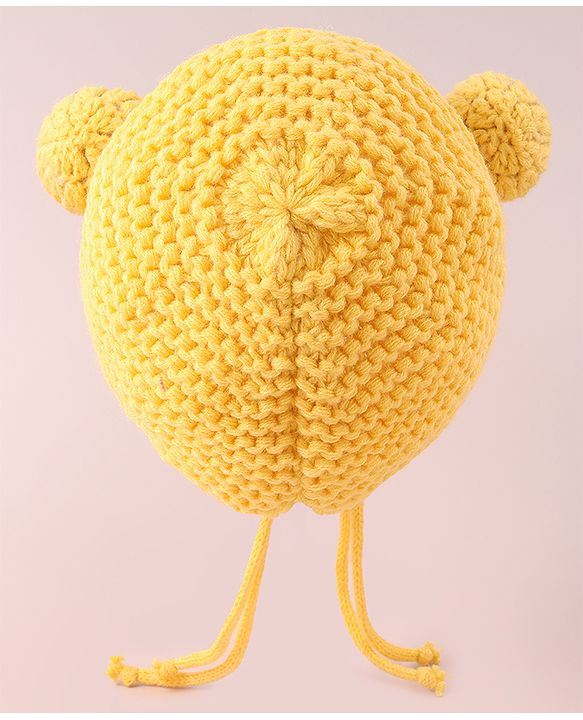 Babyhug Woollen Cap with Knot - Yellow