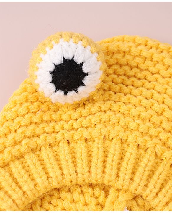 Babyhug Woollen Cap with Knot - Yellow