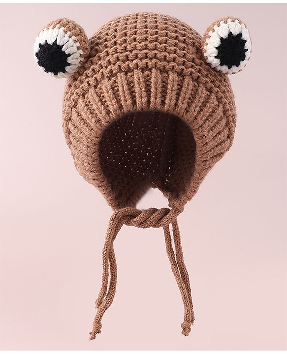 Babyhug Woollen Cap with Knot - Yellow