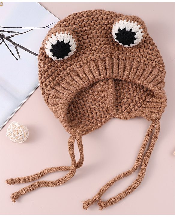 Babyhug Woollen Cap with Knot - Yellow