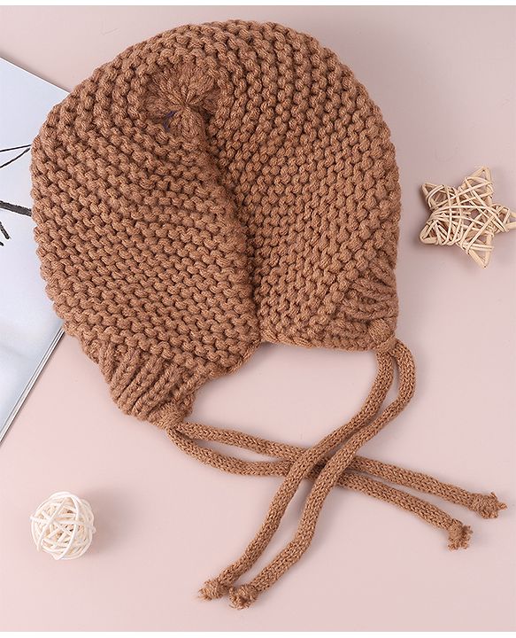 Babyhug Woollen Cap with Knot - Yellow